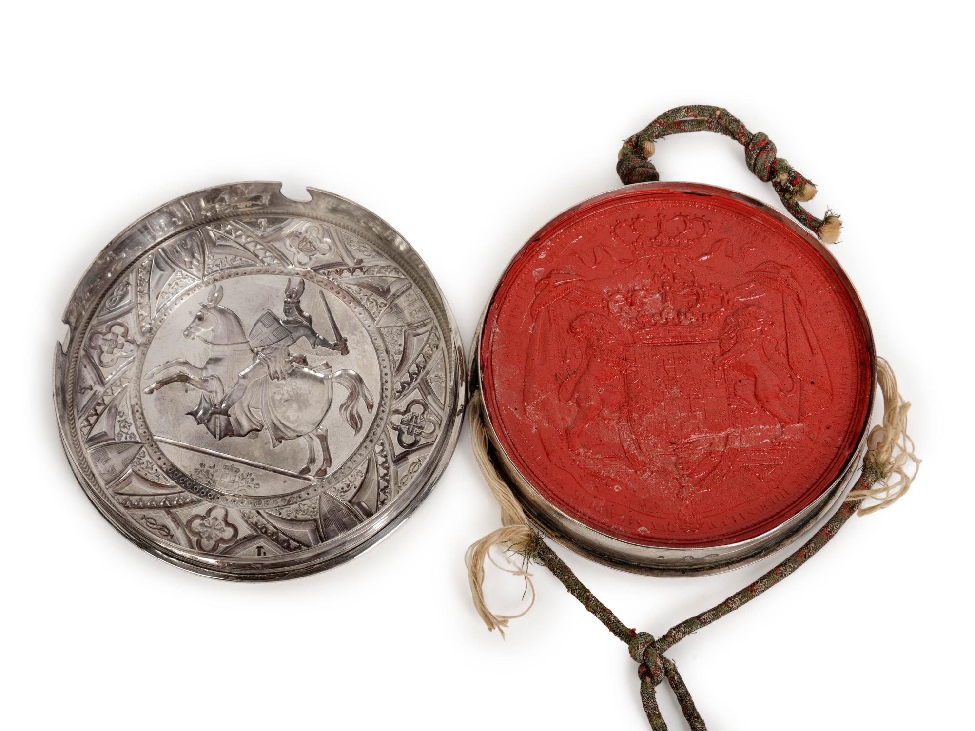 An Italian Silver Cased Wax Seal, Possibly King Vittorio Emanuele II of Sardinia — Turin, Sardinia, Mid 19th Century