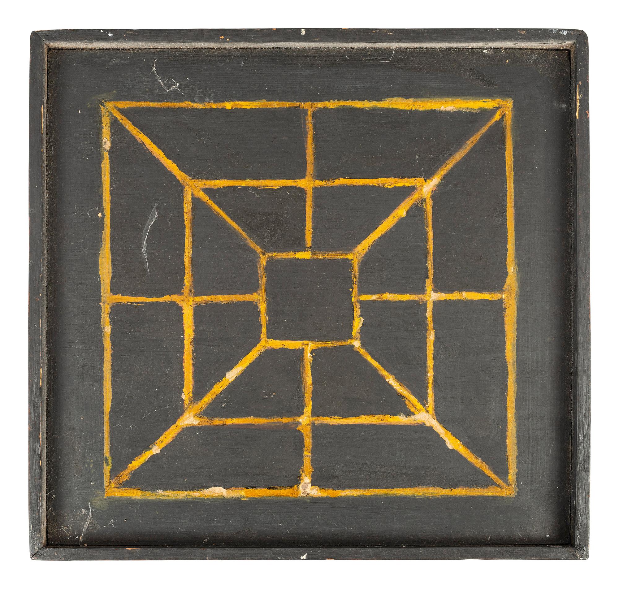 Three Polychrome Paint Decorated Game Boards