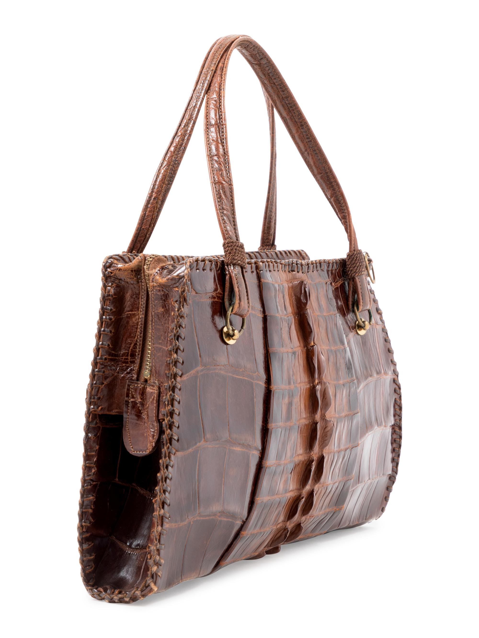 Brown Alligator Bag