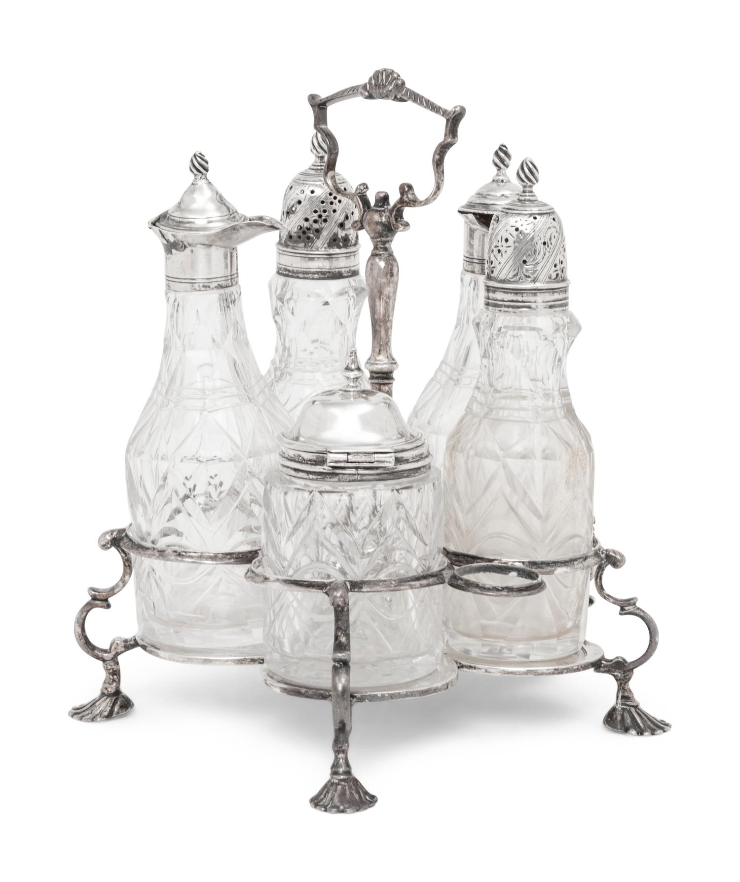 A George III Silver Cruet Set