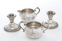 Two American Silver Table Articles, Gorham Mfg. Co., Providence, RI, comprising a creamer and sugar, together with two Frank M. Whiting