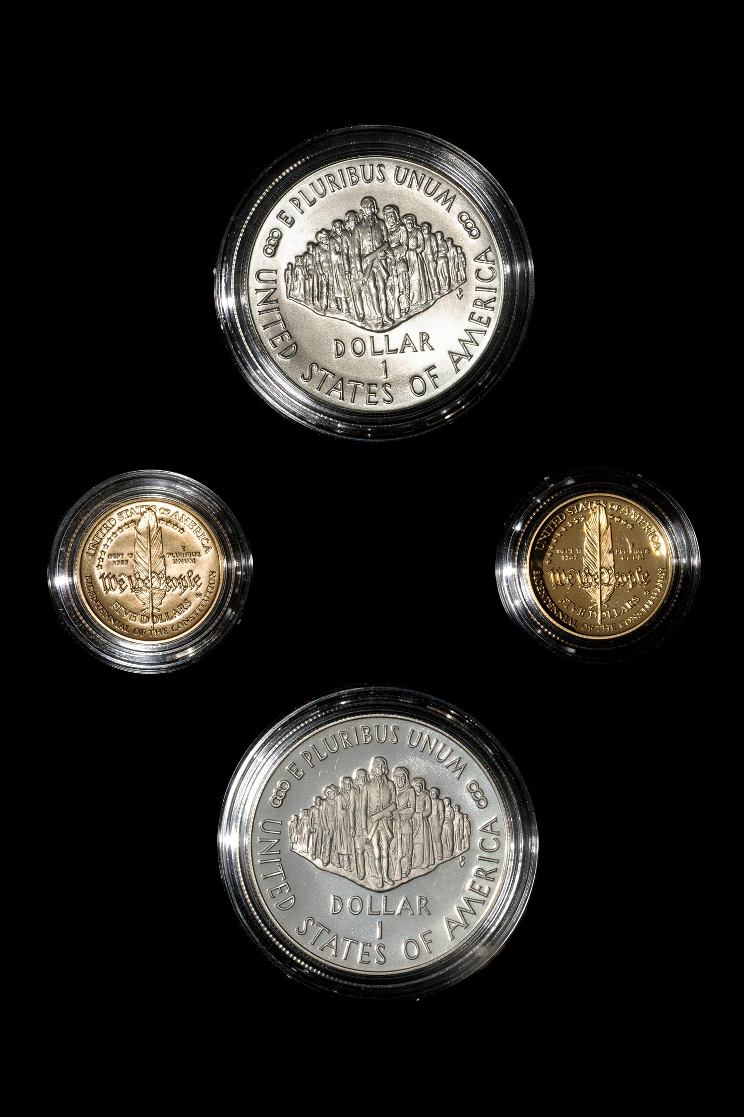 *A United States 1987 Constitution Bicentennial Four-Coin Set