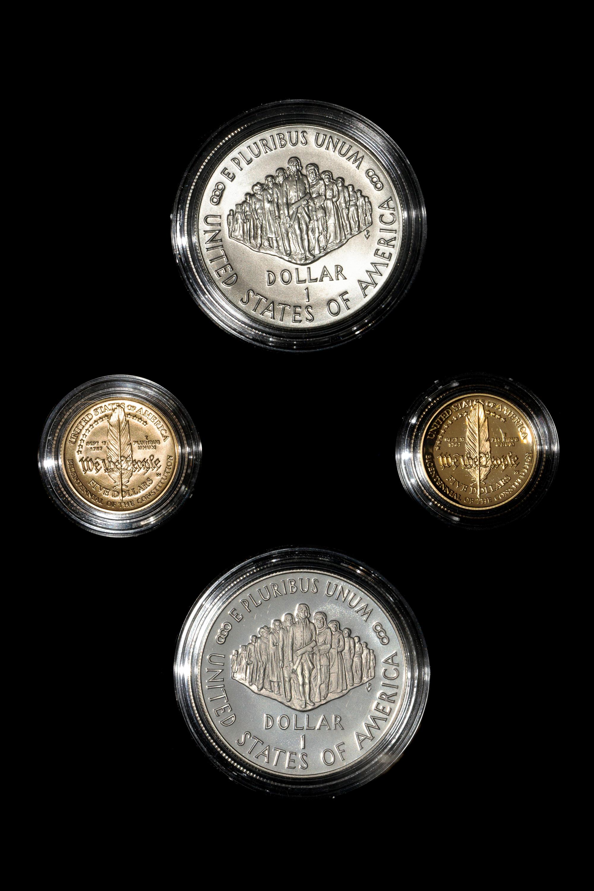 *A United States 1987 Constitution Bicentennial Four-Coin Set