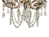 A Continental Gilt Metal Six-Light Chandelier