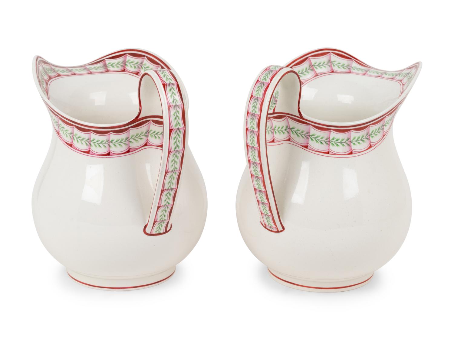 A Pair of Wedgwood Porcelain Pitchers