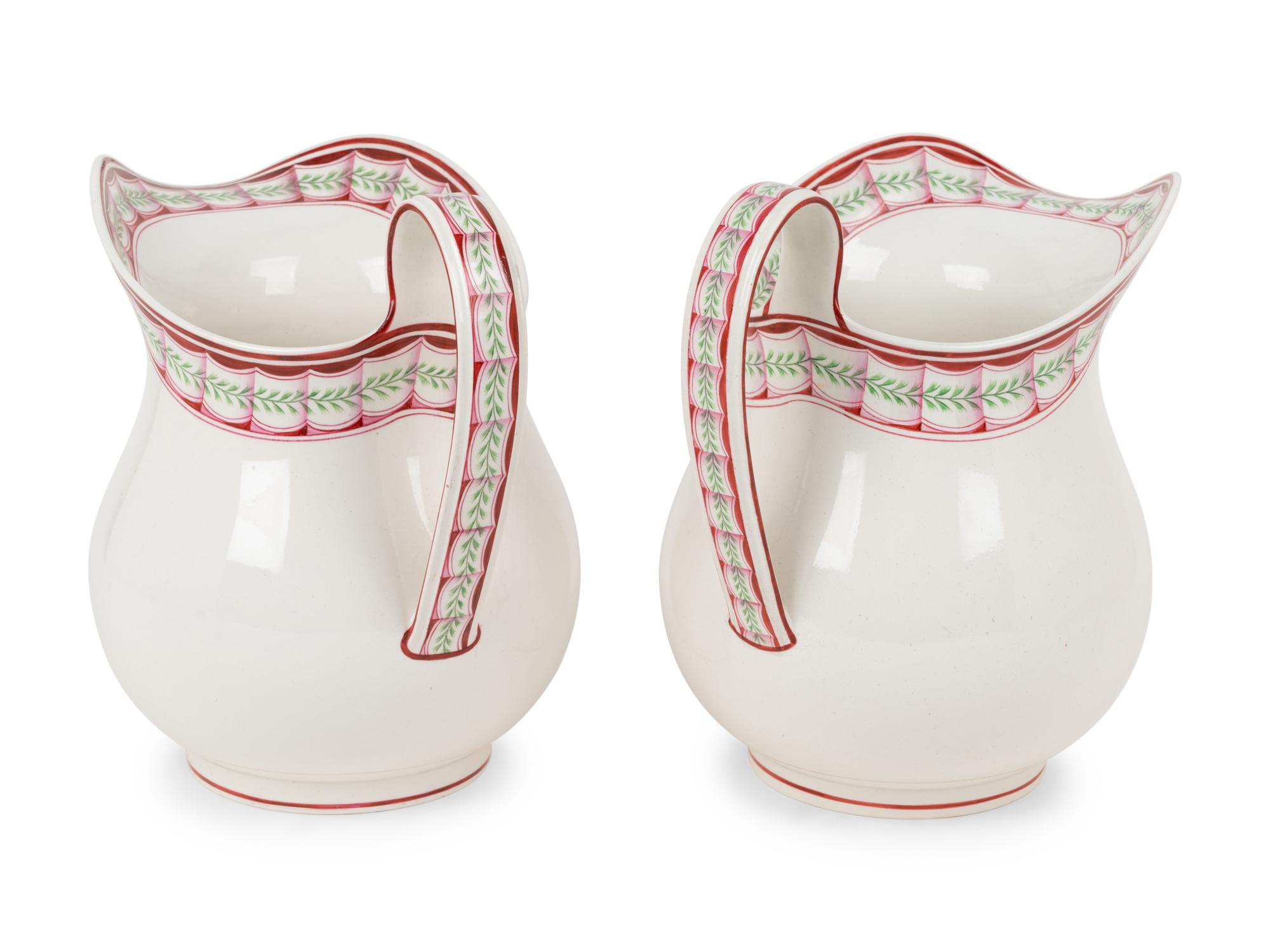 A Pair of Wedgwood Porcelain Pitchers
