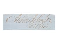[POLITICS - CIVIL WAR]. 4 signatures, incl. JOHNSON, Andrew. Clipped signature as Military Governor.