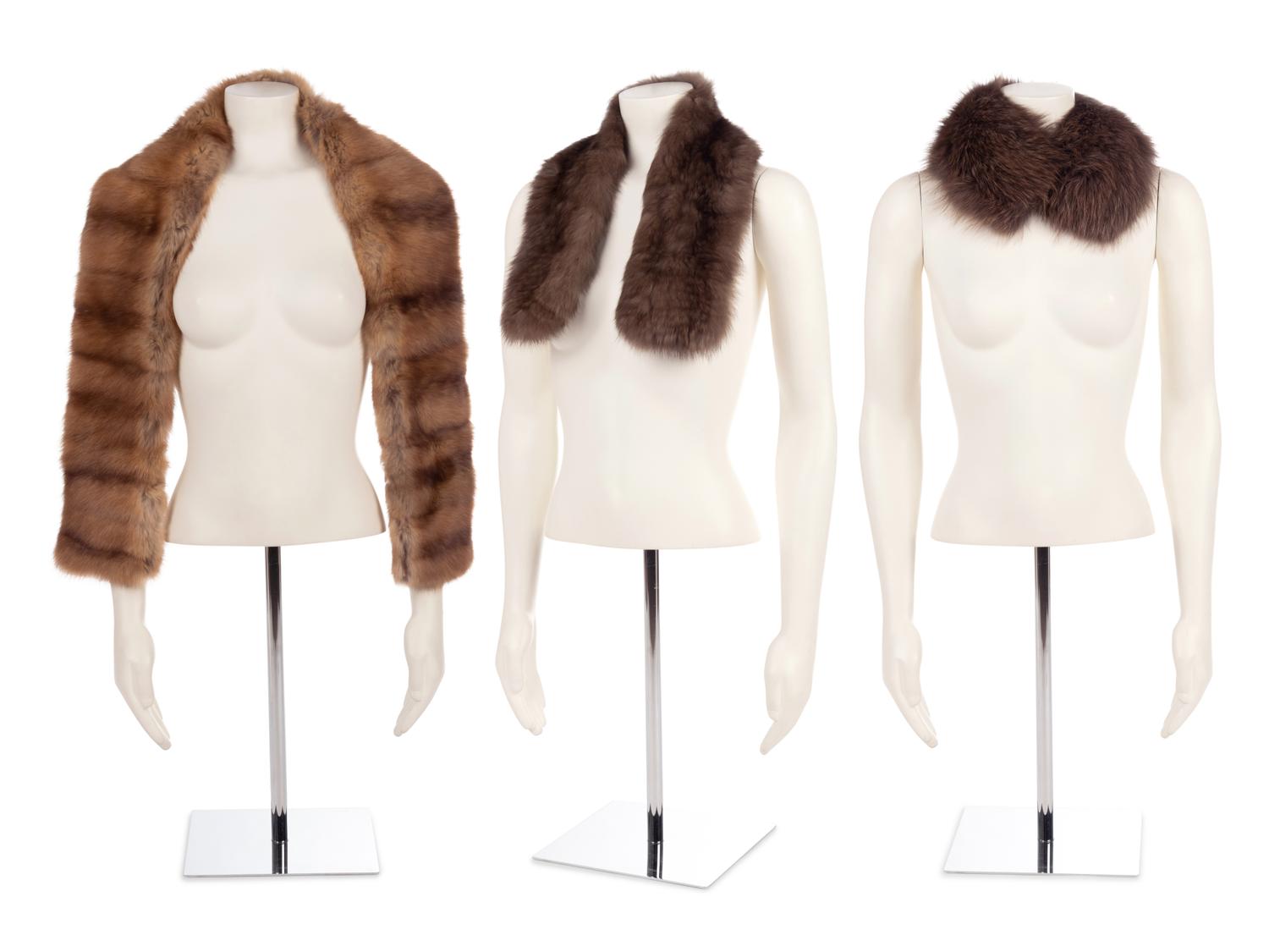 Thirteen Assorted Fur Collars: Including One Chanel, One Bergdorf Goodman, One Akris, and One J. Mendel