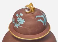 A Wedgwood Brown Stoneware Lidded Jar, UK, 1864