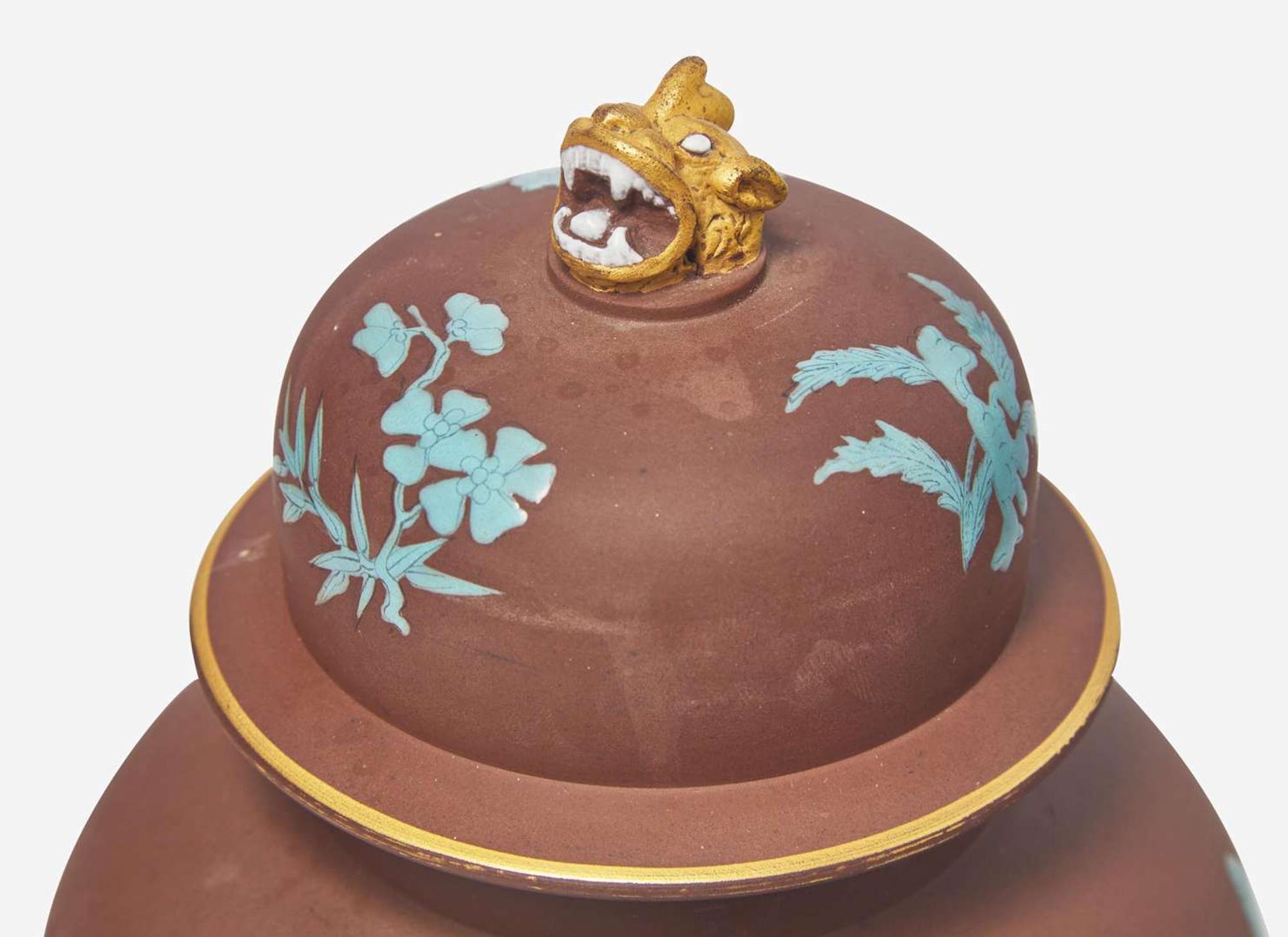 A Wedgwood Brown Stoneware Lidded Jar, UK, 1864