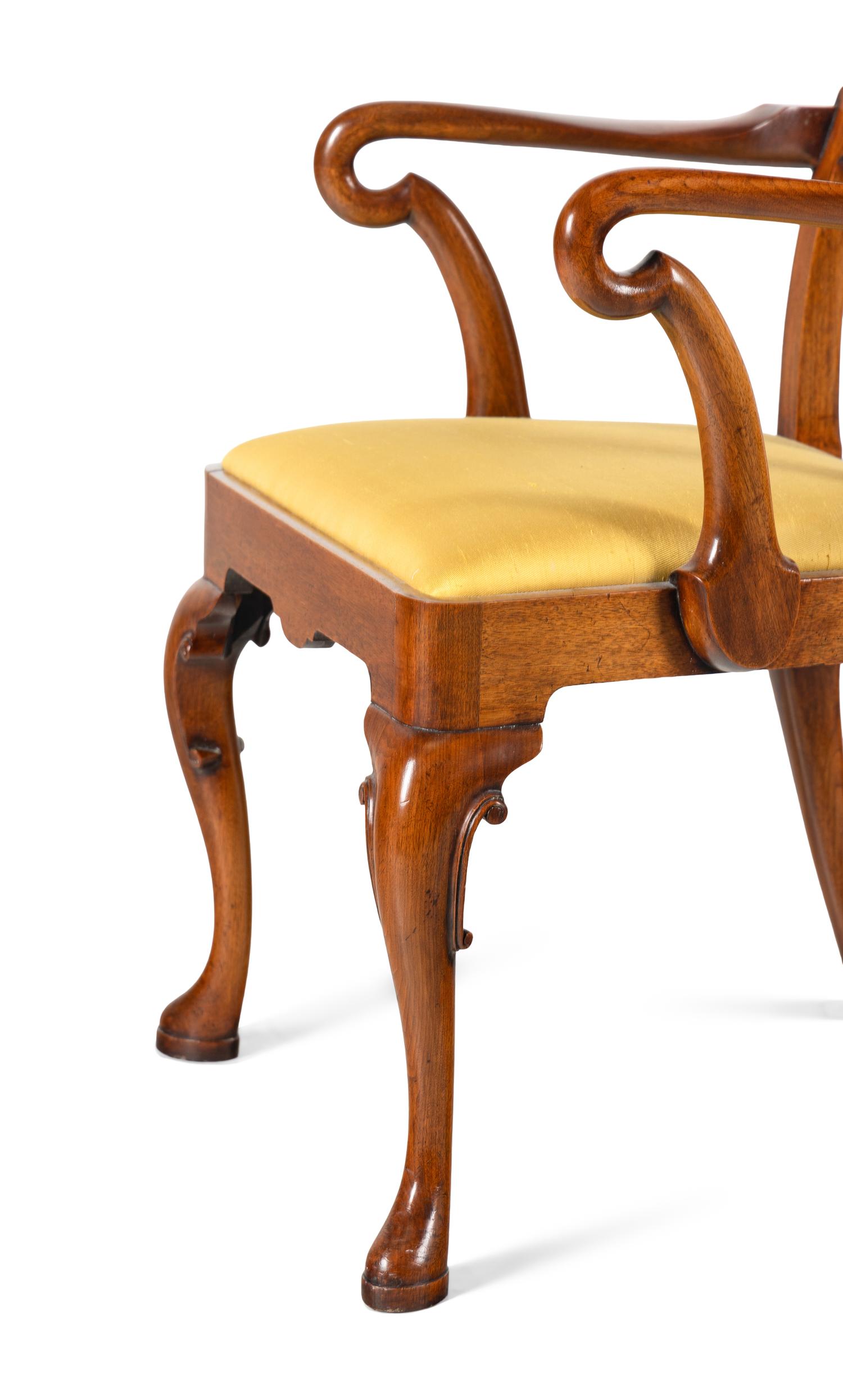 A Pair of George II Style Mahogany Armchairs