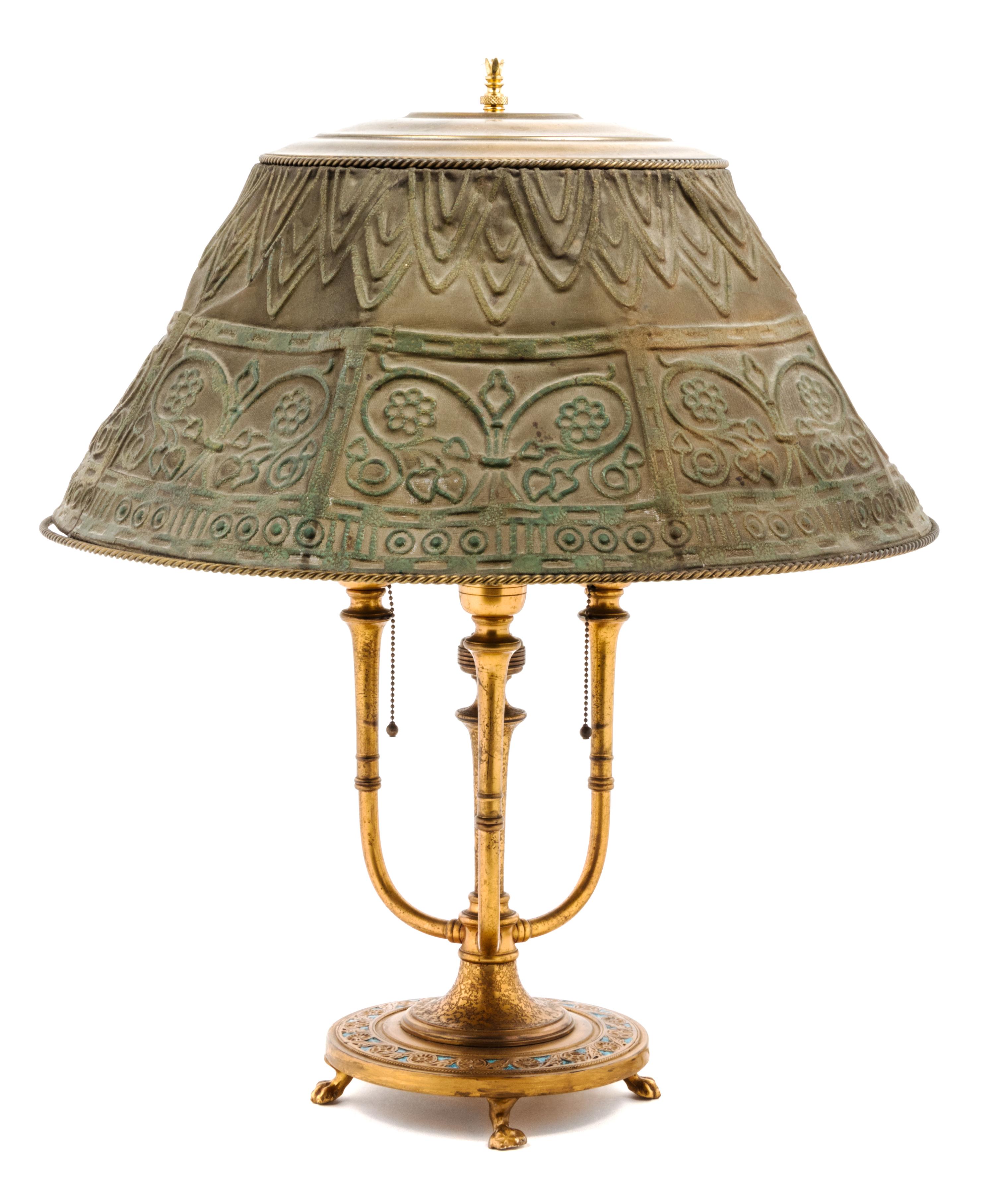 Tiffany Studios, EARLY 20TH CENTURY, a lamp and shade