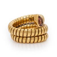Bulgari, 'Serpenti', Pink Tourmaline and Yellow Gold Tubogas Ring