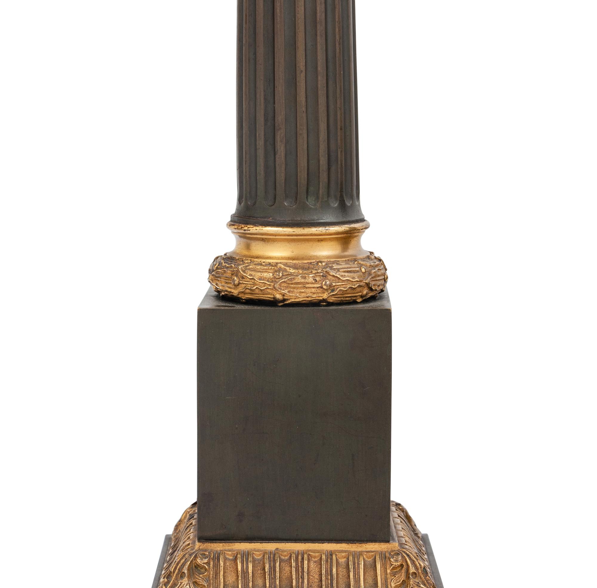 A Pair of Neoclassical Bronze Table Lamps