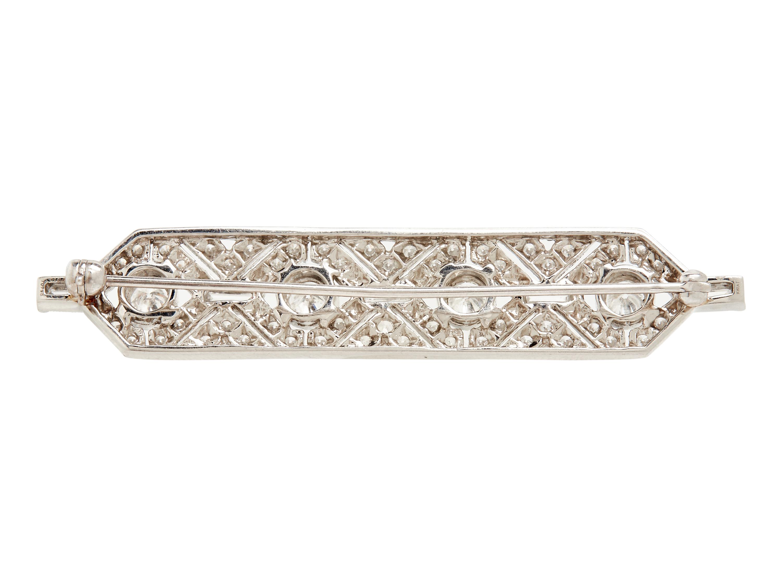 PLATINUM AND DIAMOND BAR BROOCH
