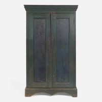 A blue-painted pine cupboard; North Carolina, circa 1850