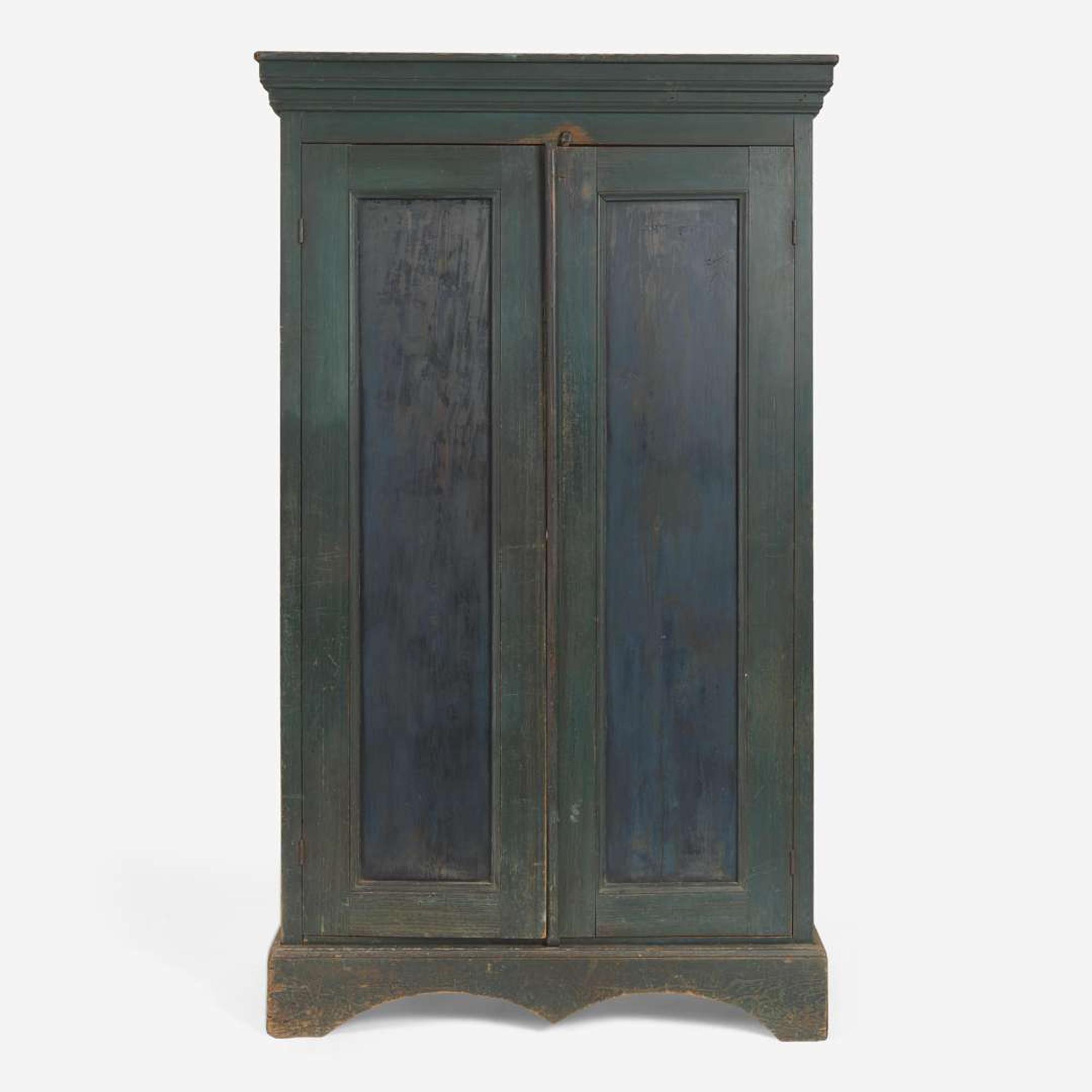 A blue-painted pine cupboard; North Carolina, circa 1850