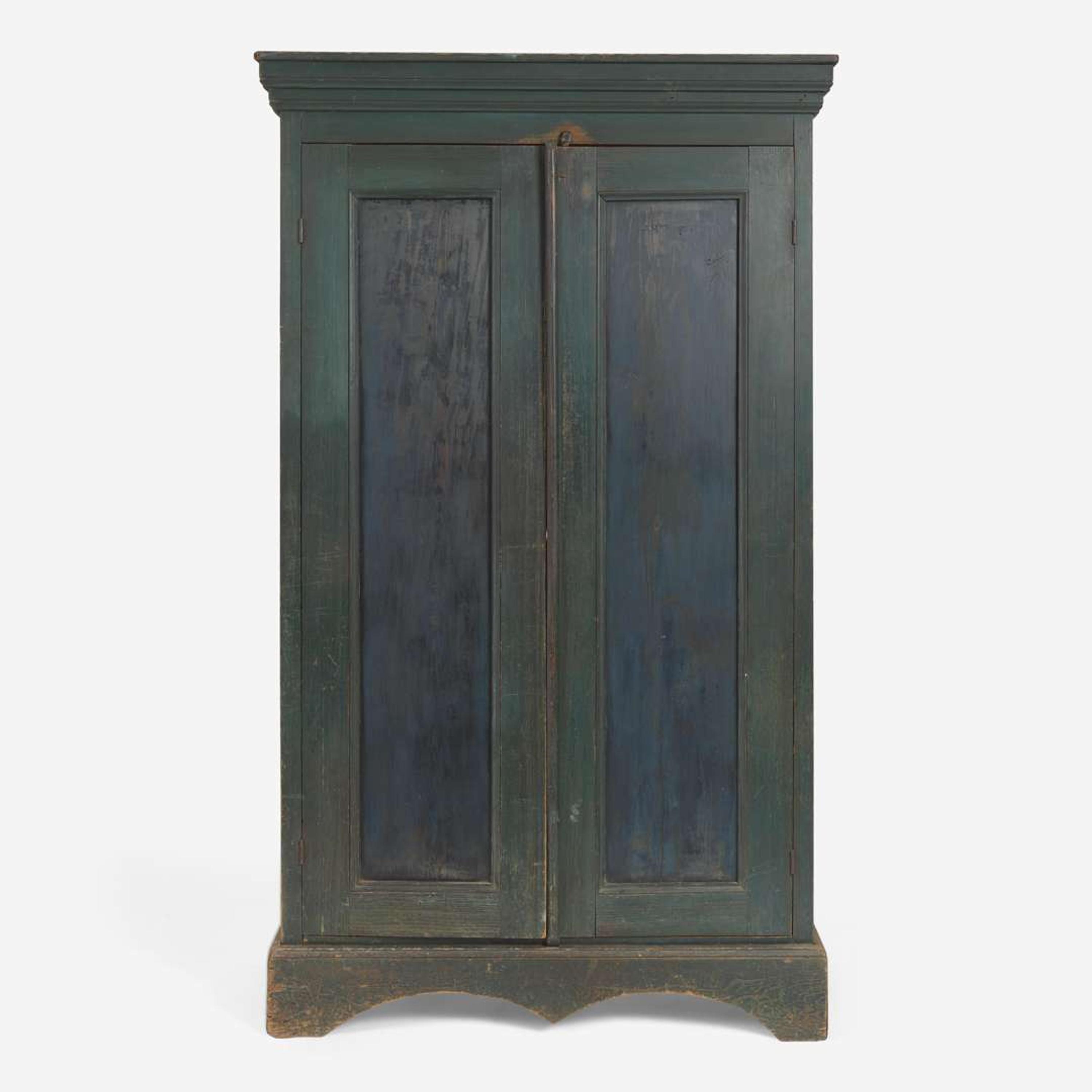 A blue-painted pine cupboard; North Carolina, circa 1850
