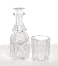 An American Engraved Glass Water Glass and Carafe
