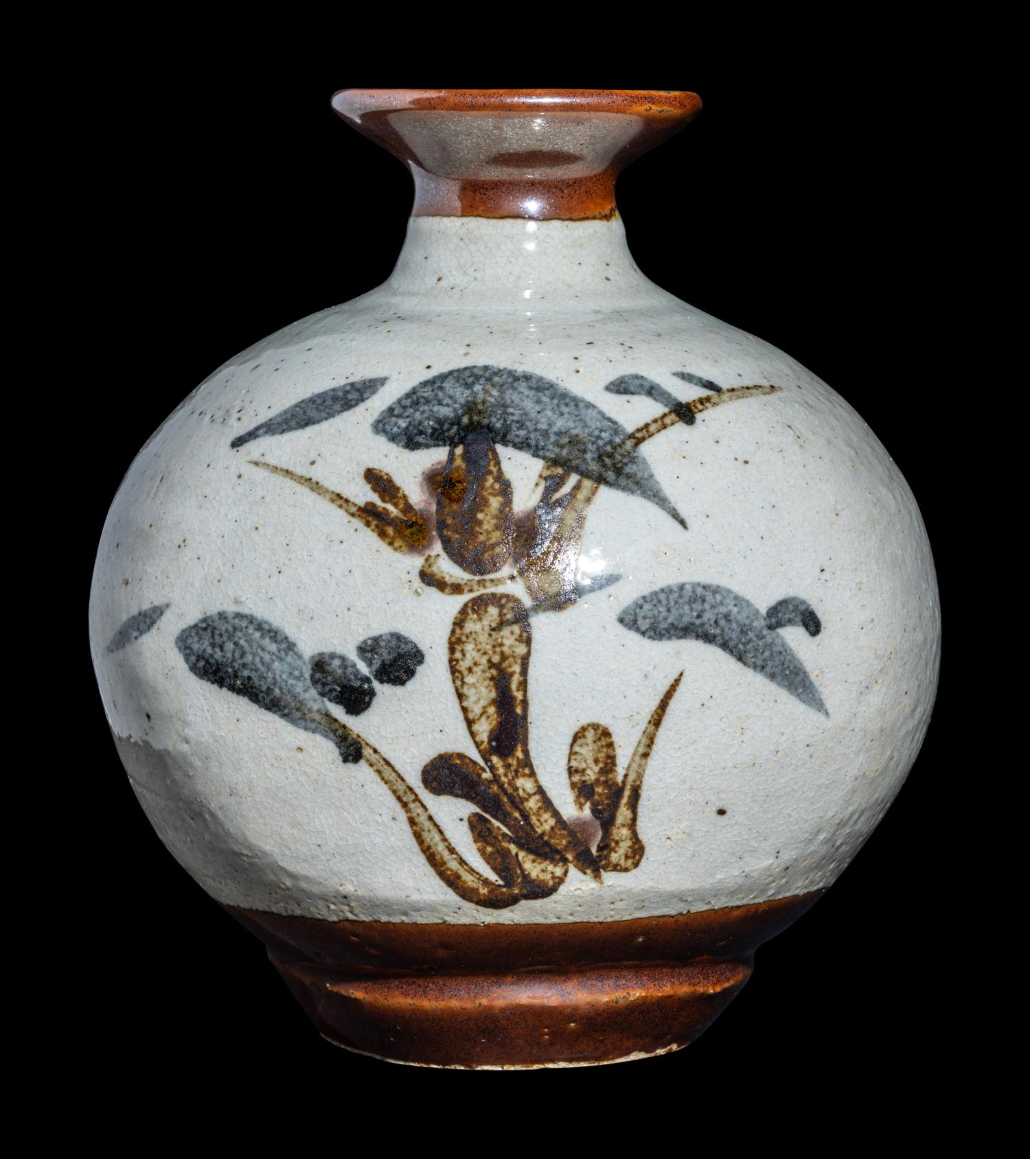A Japanese Painted Stoneware Jar
