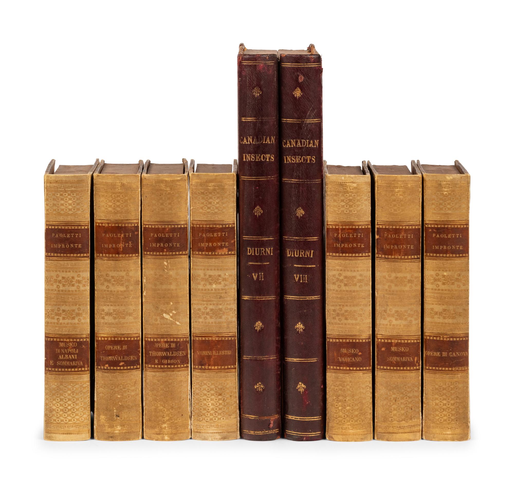 A Collection of Grand Tour Plaster Intaglios in Book-Form Cases