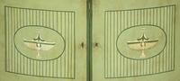 A Pair of Italian Neoclassical Style Painted Demilune Cabinets