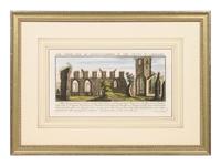 A Set of Eight English Architectural Engravings with Hand-Coloring