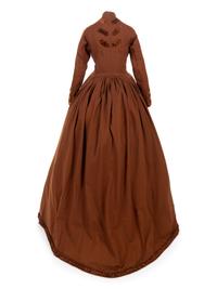 Wool Walking Dress/Coat Trimmed with Velvet, 1860s