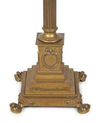 A Neoclassical Bronze Columnar Floor Lamp — 20TH CENTURY