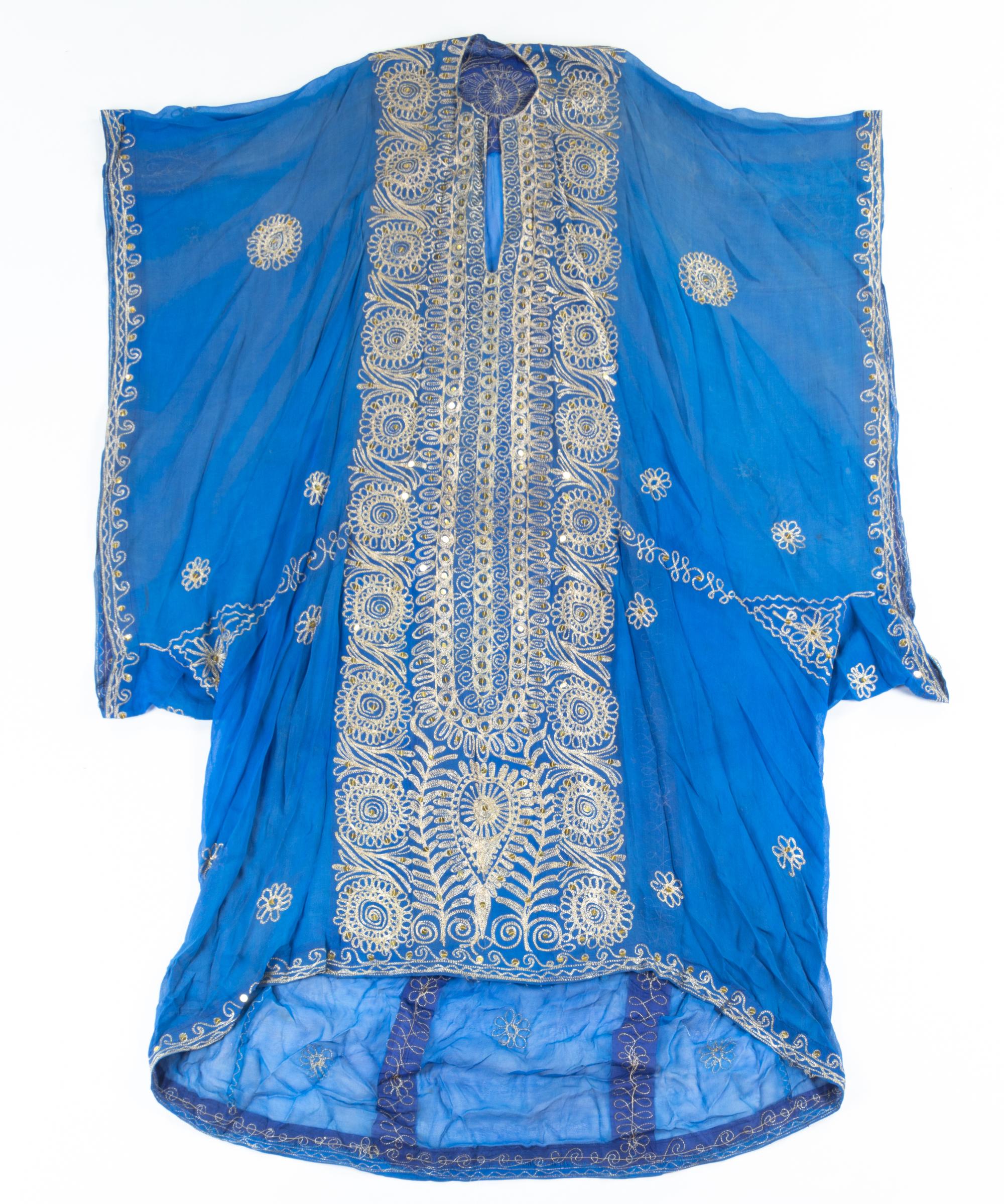 Two Syrian Woman's Embroidered Velvet Caftans Length of first 56 1/2 inches. — 20TH CENTURY
