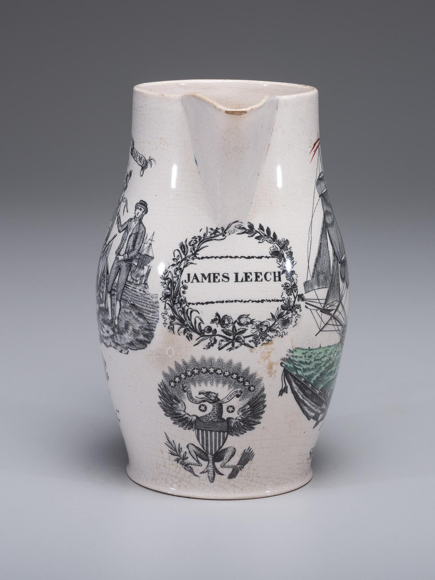 A Liverpool Transfer-Decorated Creamware Pitcher