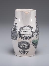 A Liverpool Transfer-Decorated Creamware Pitcher