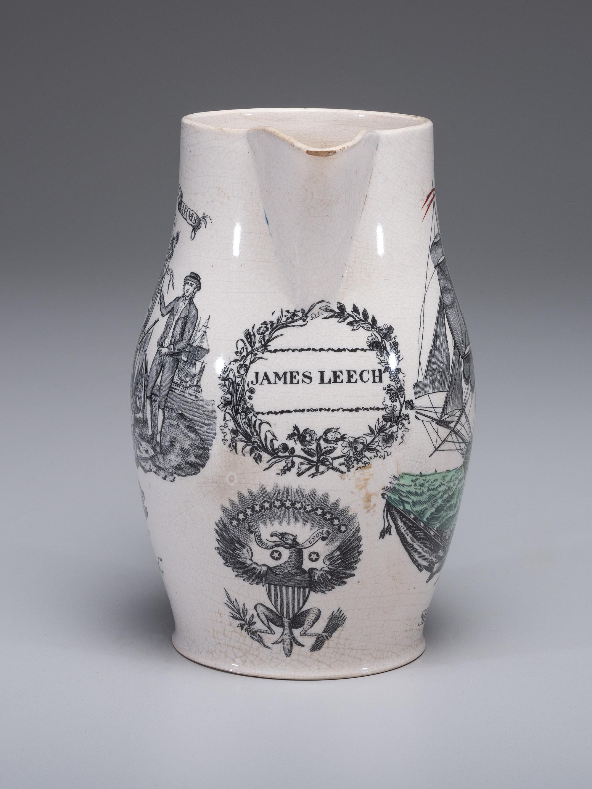 A Liverpool Transfer-Decorated Creamware Pitcher