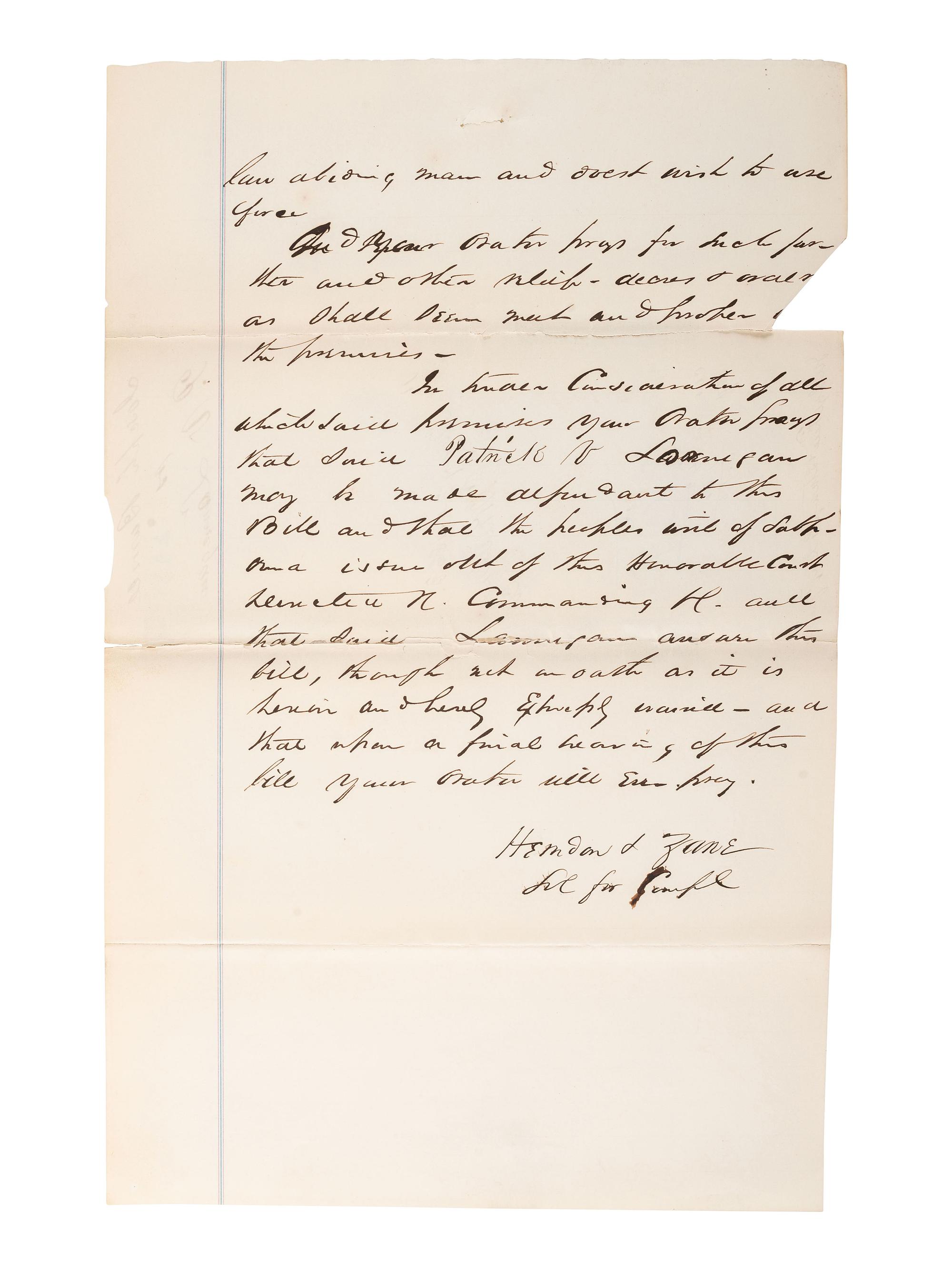 [LINCOLN, Abraham (1809-1865)]. Autographs of Lincoln friends and associates, including: