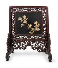 A Chinese Mother-of-Pearl Inlaid Rosewood Table Screen