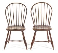 A Pair of Windsor Chairs Height 36 inches. — 19TH CENTURY