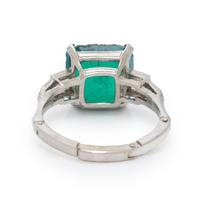 GREEN DOUBLET AND DIAMOND RING