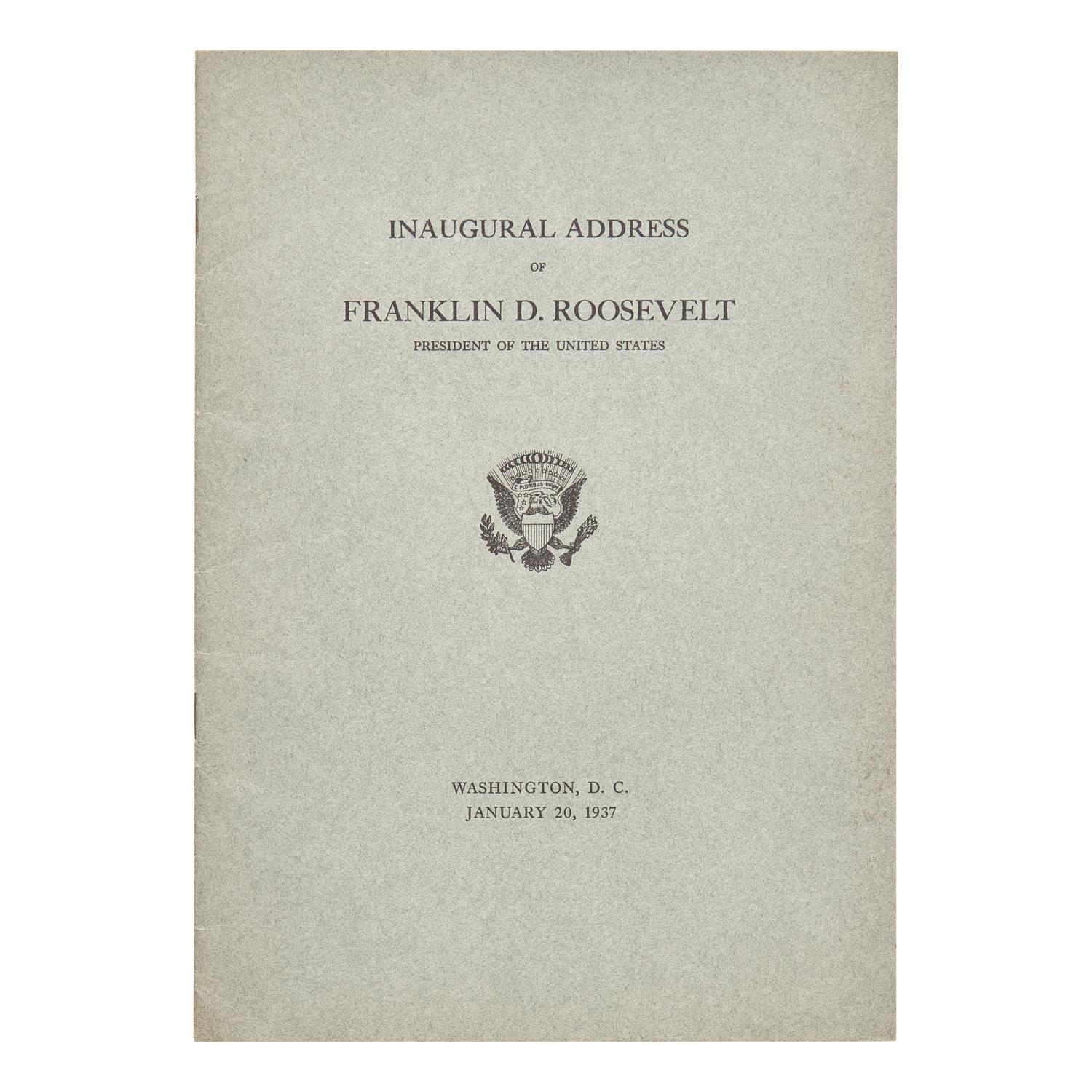 [Presidential] Roosevelt, Franklin D. Inaugural Address of Franklin D. Roosevelt...1937.