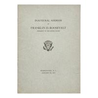 [Presidential] Roosevelt, Franklin D. Inaugural Address of Franklin D. Roosevelt...1937.