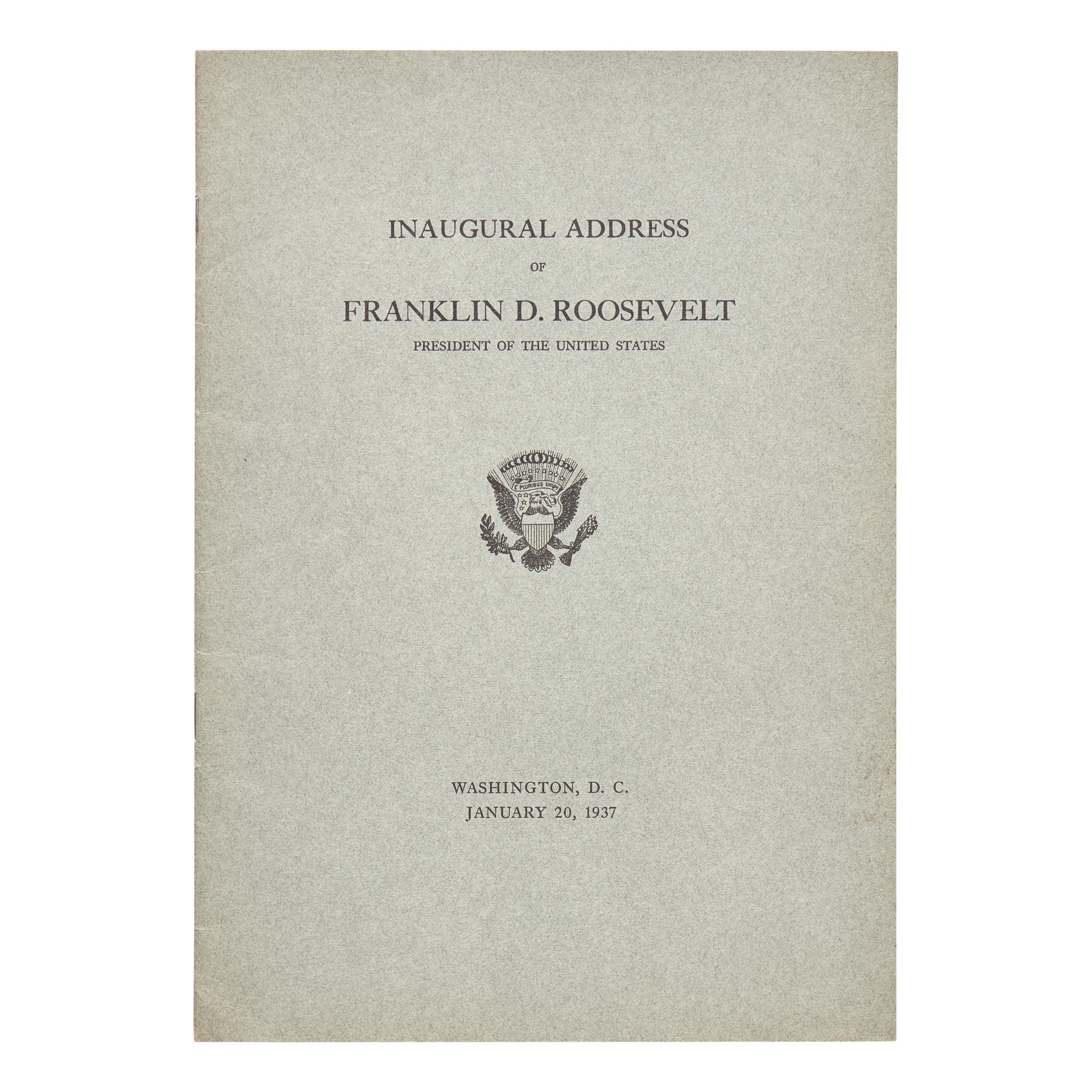 [Presidential] Roosevelt, Franklin D. Inaugural Address of Franklin D. Roosevelt...1937.
