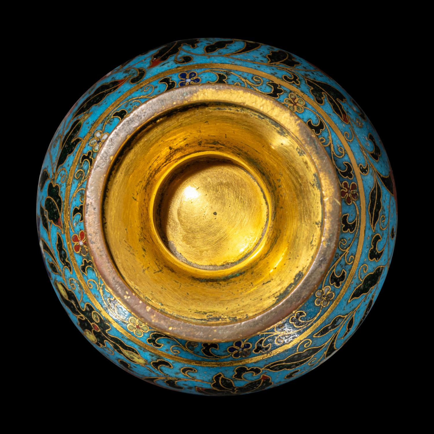 A Chinese Cloisonne Enamel Stem Cup 掐丝珐琅高足杯