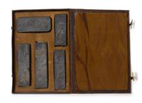 A Set of Five Ink Stones Length of largest 5 1/4 inches.