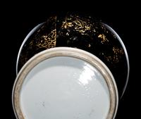 A Gilt Decorated Mirror Black Glazed Porcelain General Jar
