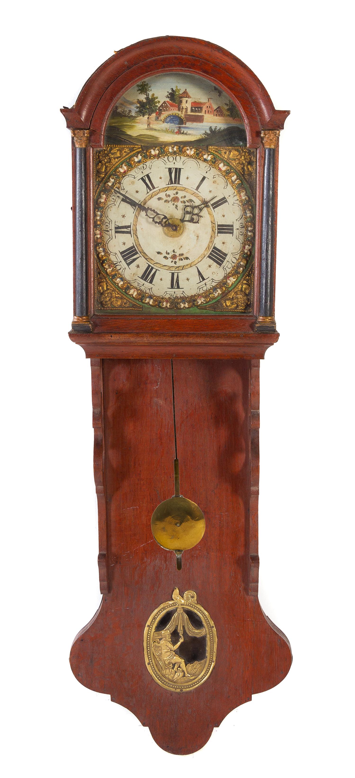 A Dutch Painted Wall Clock