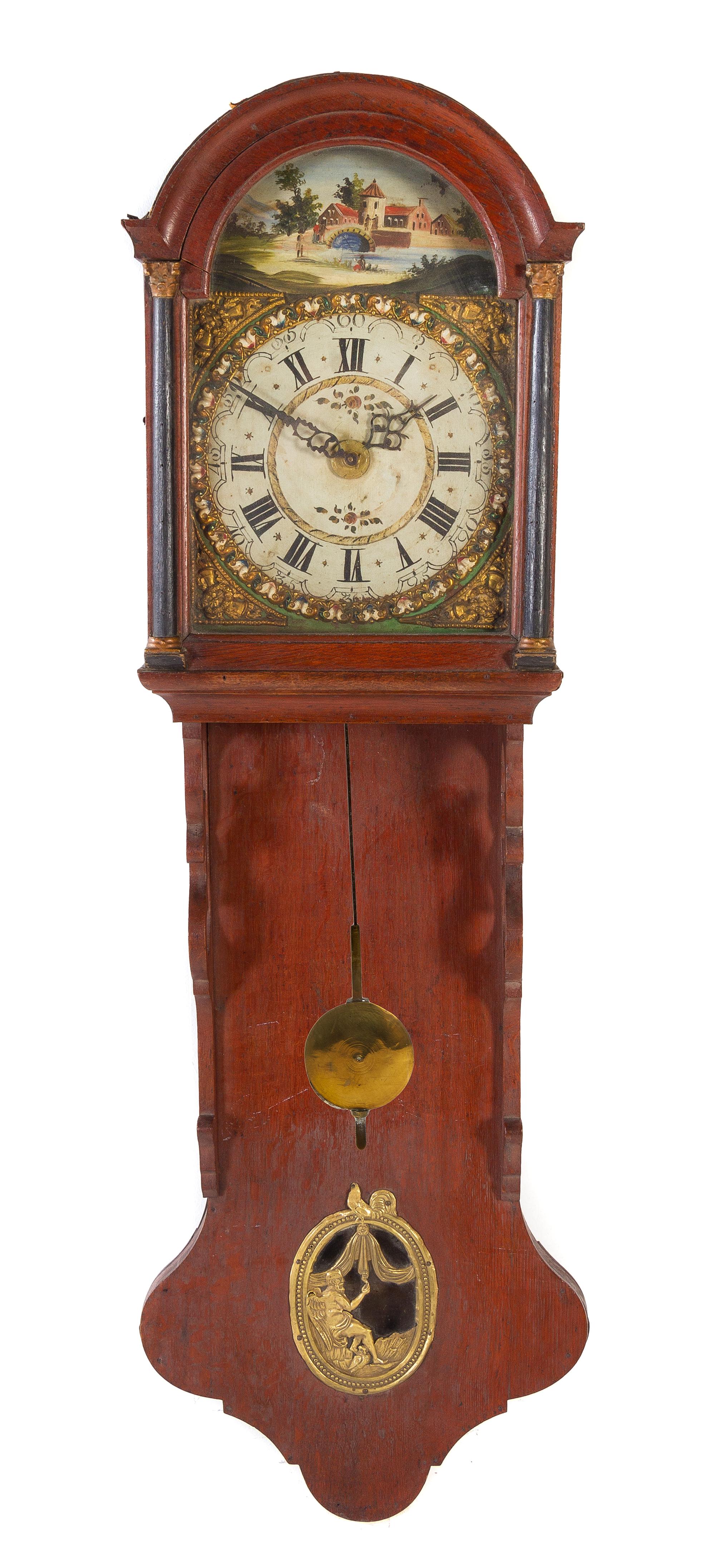 A Dutch Painted Wall Clock