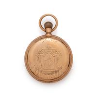 14K YELLOW GOLD HUNTER CASE POCKET WATCH