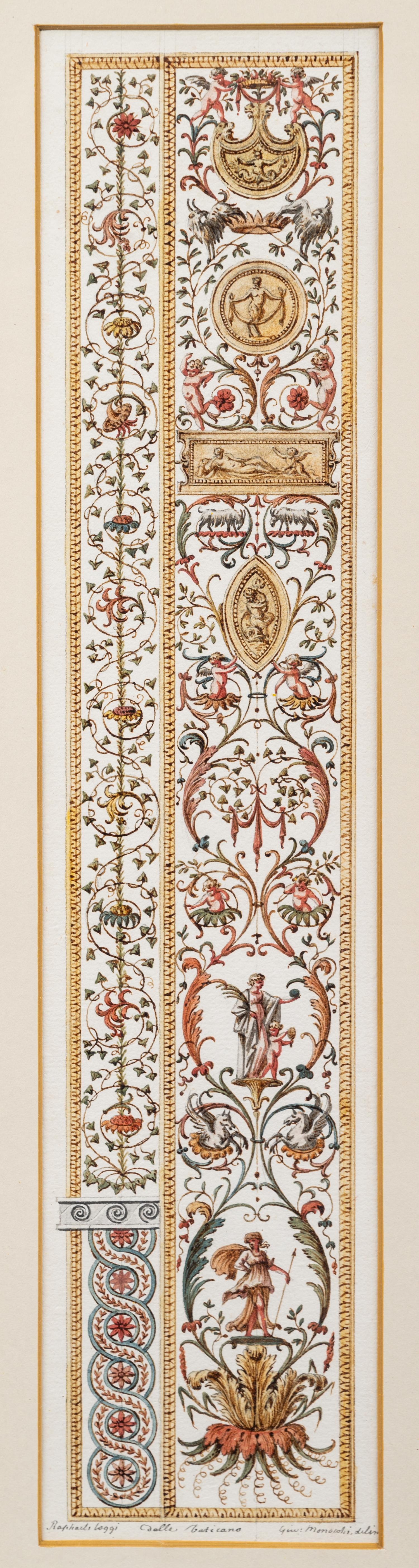 A Set of Eight Neoclassical Watercolor Illustrations