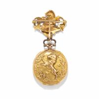 TIFFANY & CO., ART NOUVEAU, GOLD LAPEL WATCH