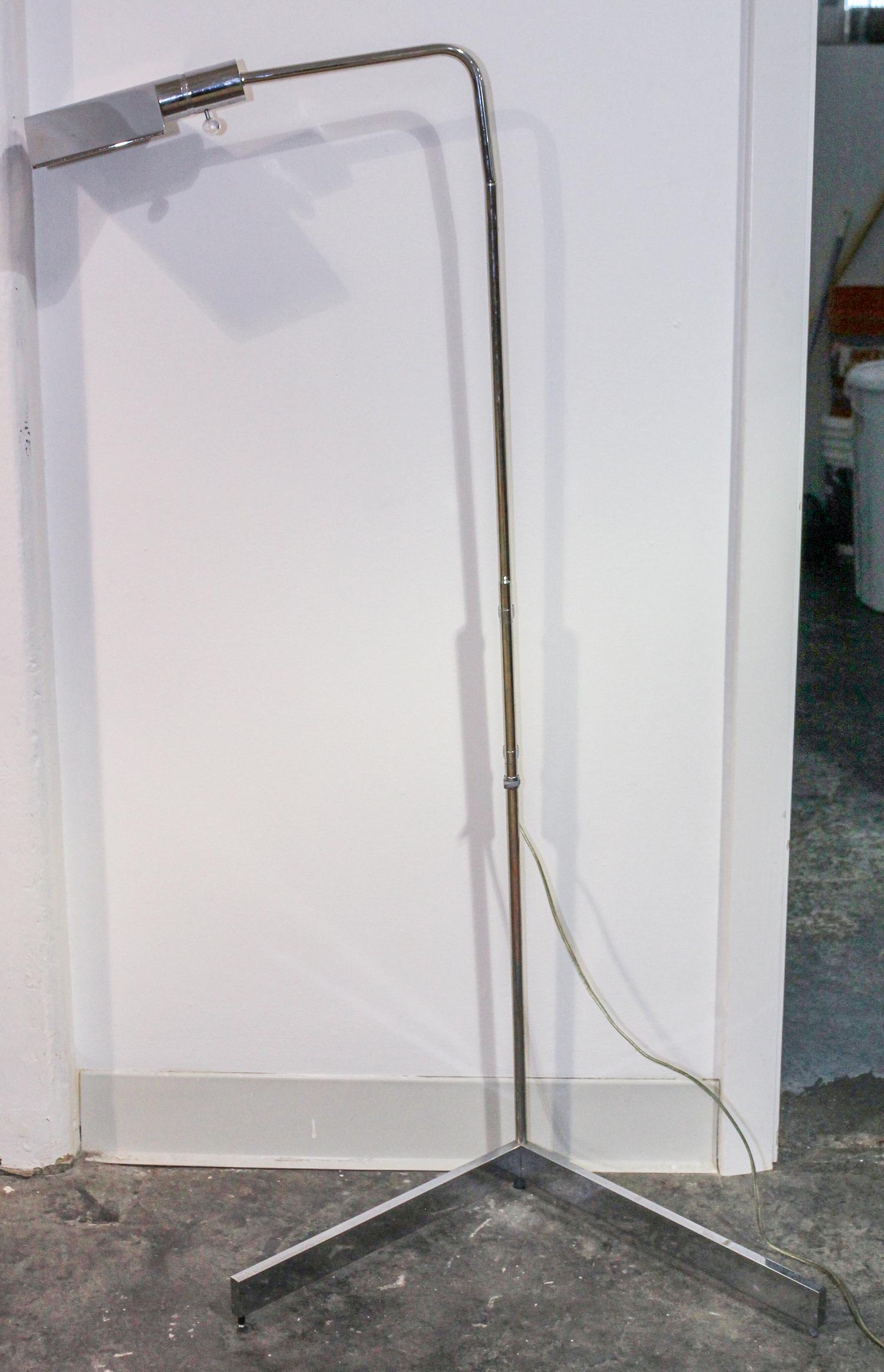 A Modern Chrome Floor Lamp Height 22 inches.