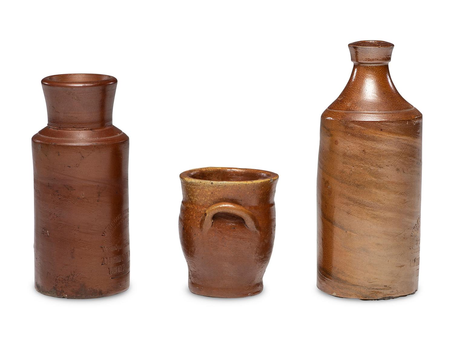 Two American Bottle Company 'Vitreous Stone' Bottles